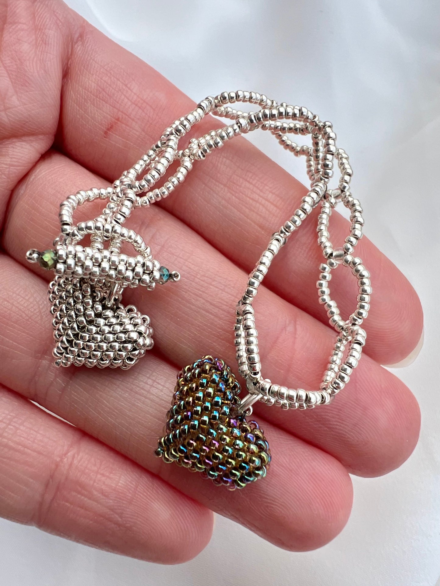 Beaded Heart Chain Bracelet