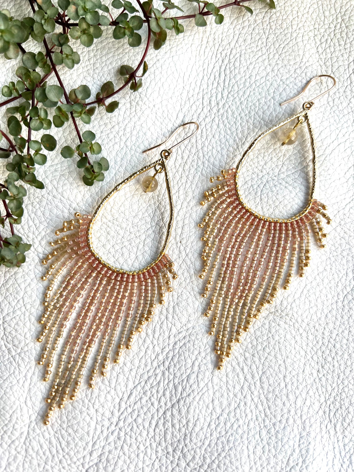 Gold Nopal Fringe Earrings