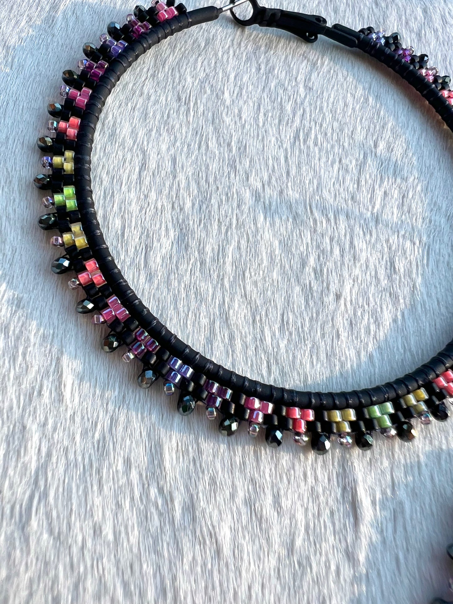 XL Beaded Hoop Earrings