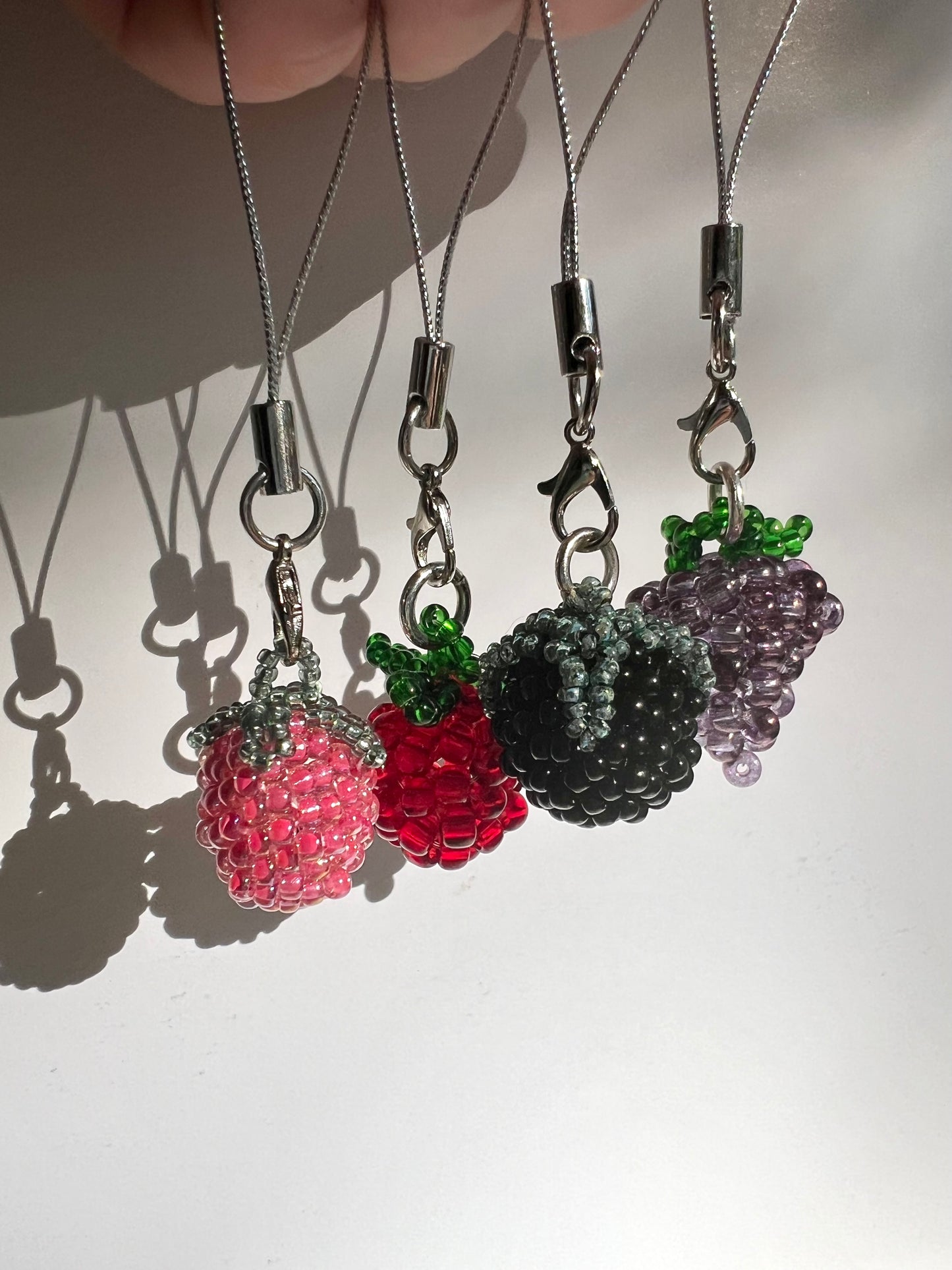 Choose your favorite beaded fruit charms and accessories.