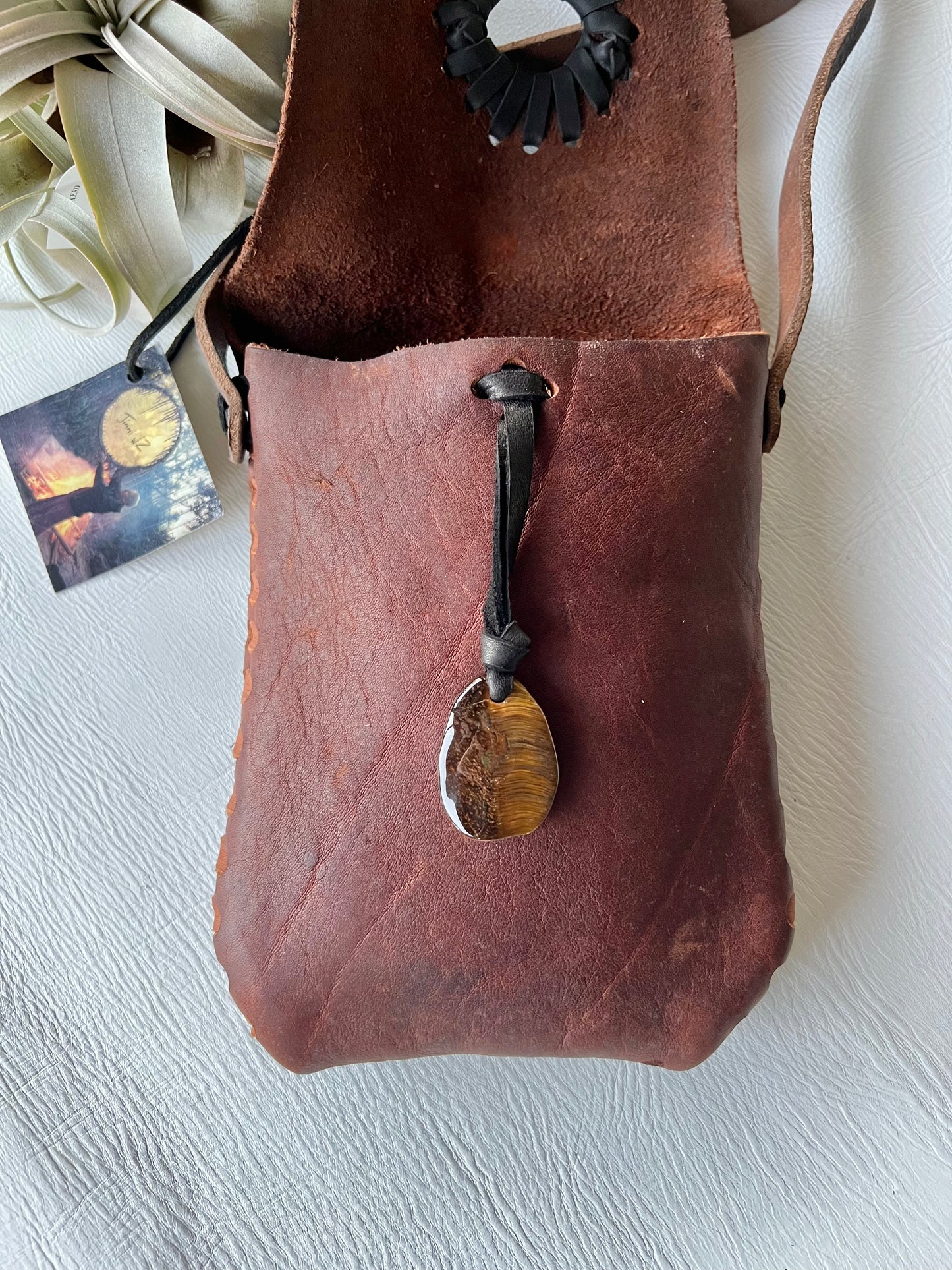 Pecan Distressed Crossbody