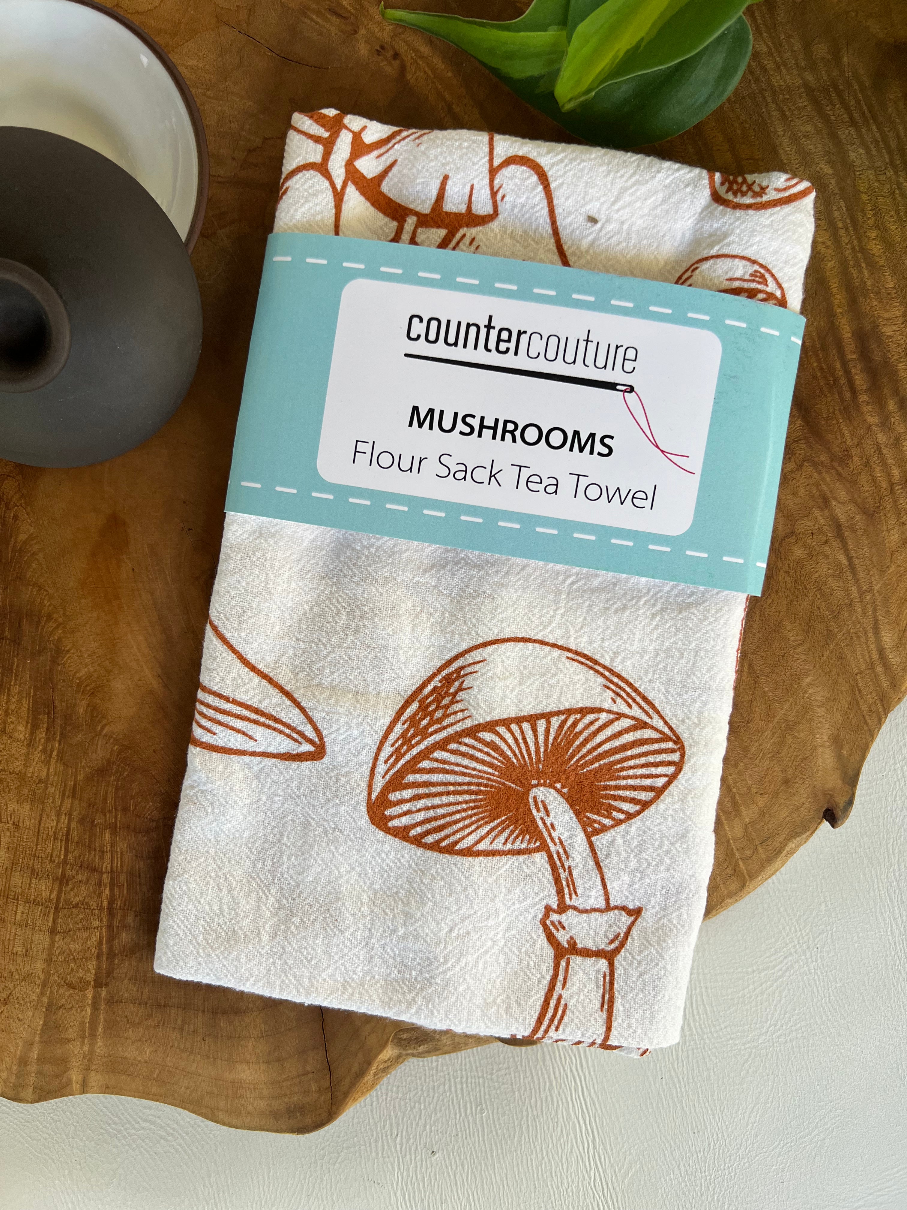 Mushroom Flour Sack Tea Towel