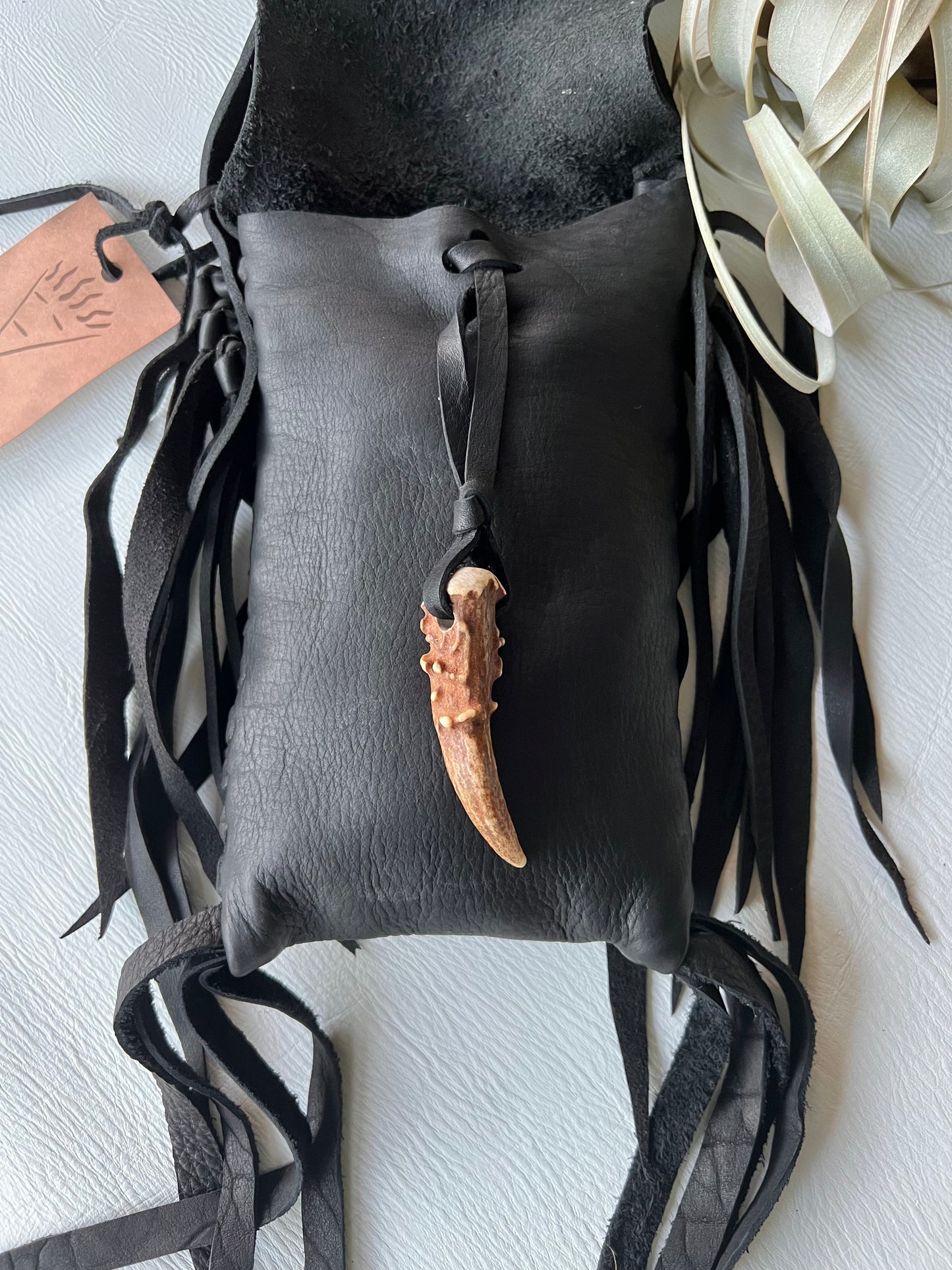 Distressed Ink Leather Crossbody