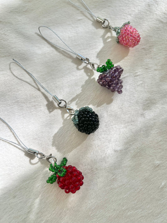 Beaded fruits are the perfect bag charm or phone accessory!