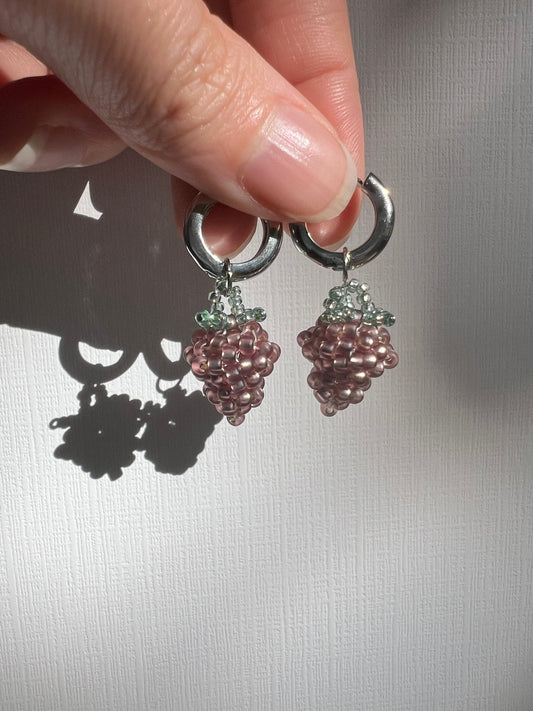 Grape Huggie Earrings