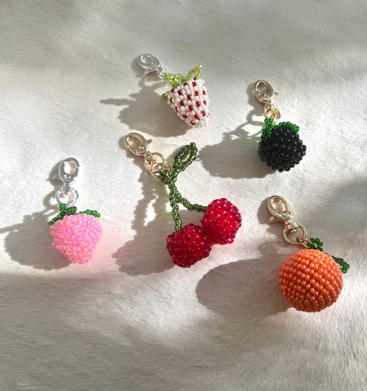 Mixed fruit bag charms or keychains. Cutest fruit accessories!