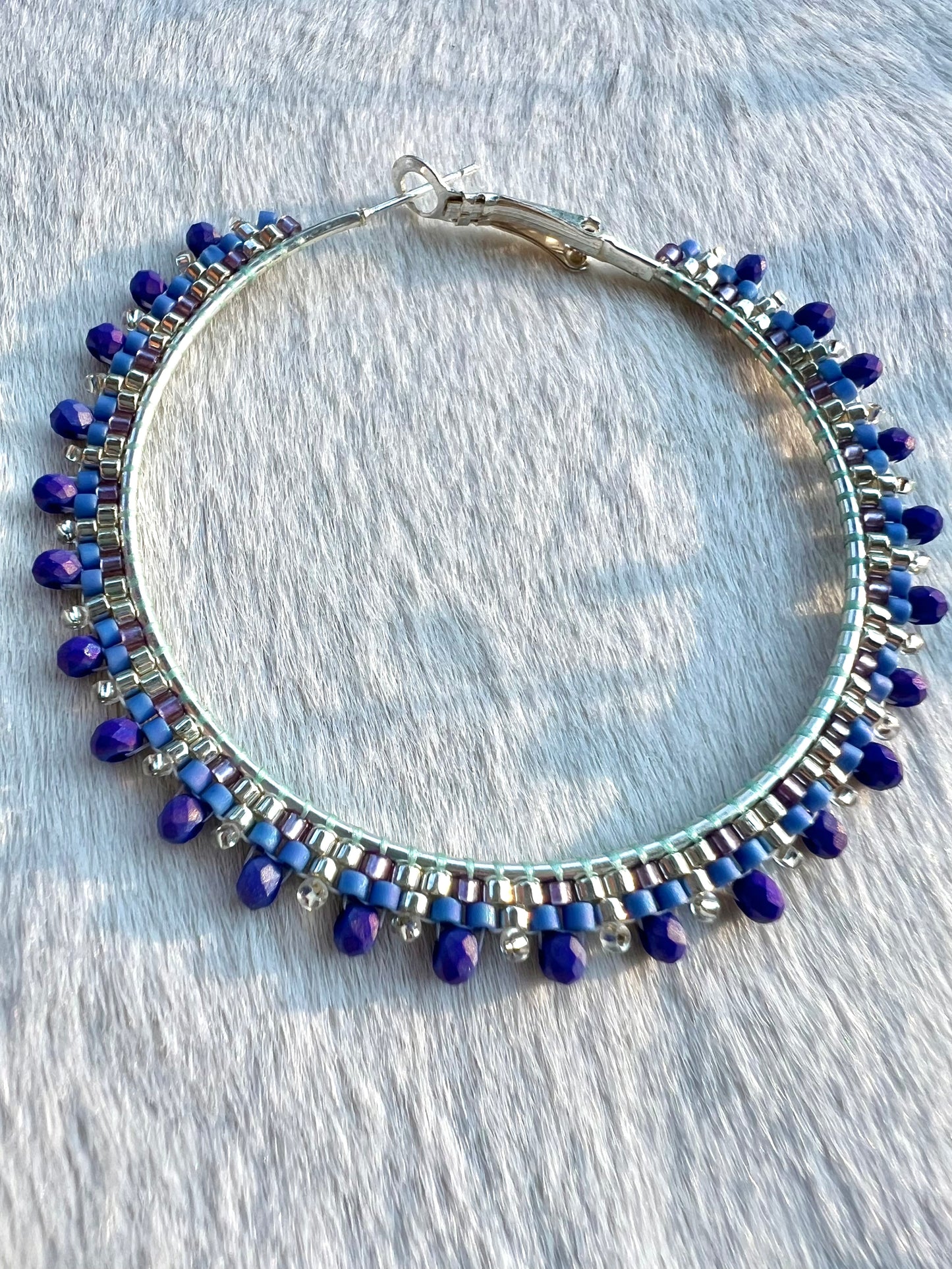 Beaded Crystal Hoop Earrings