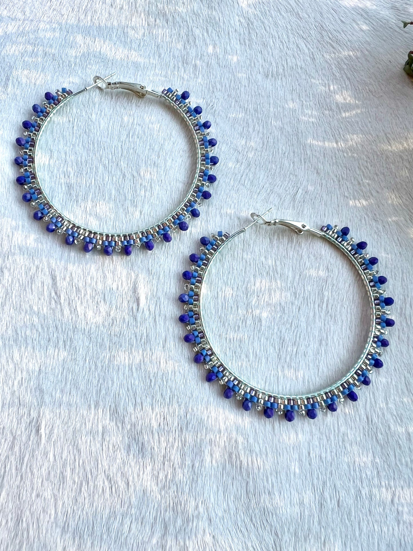 Beaded Crystal Hoop Earrings