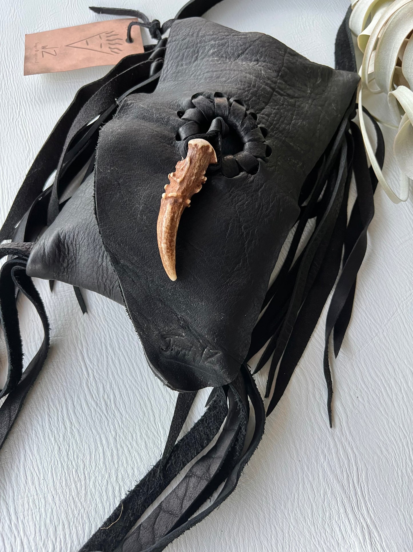 Distressed Ink Leather Crossbody