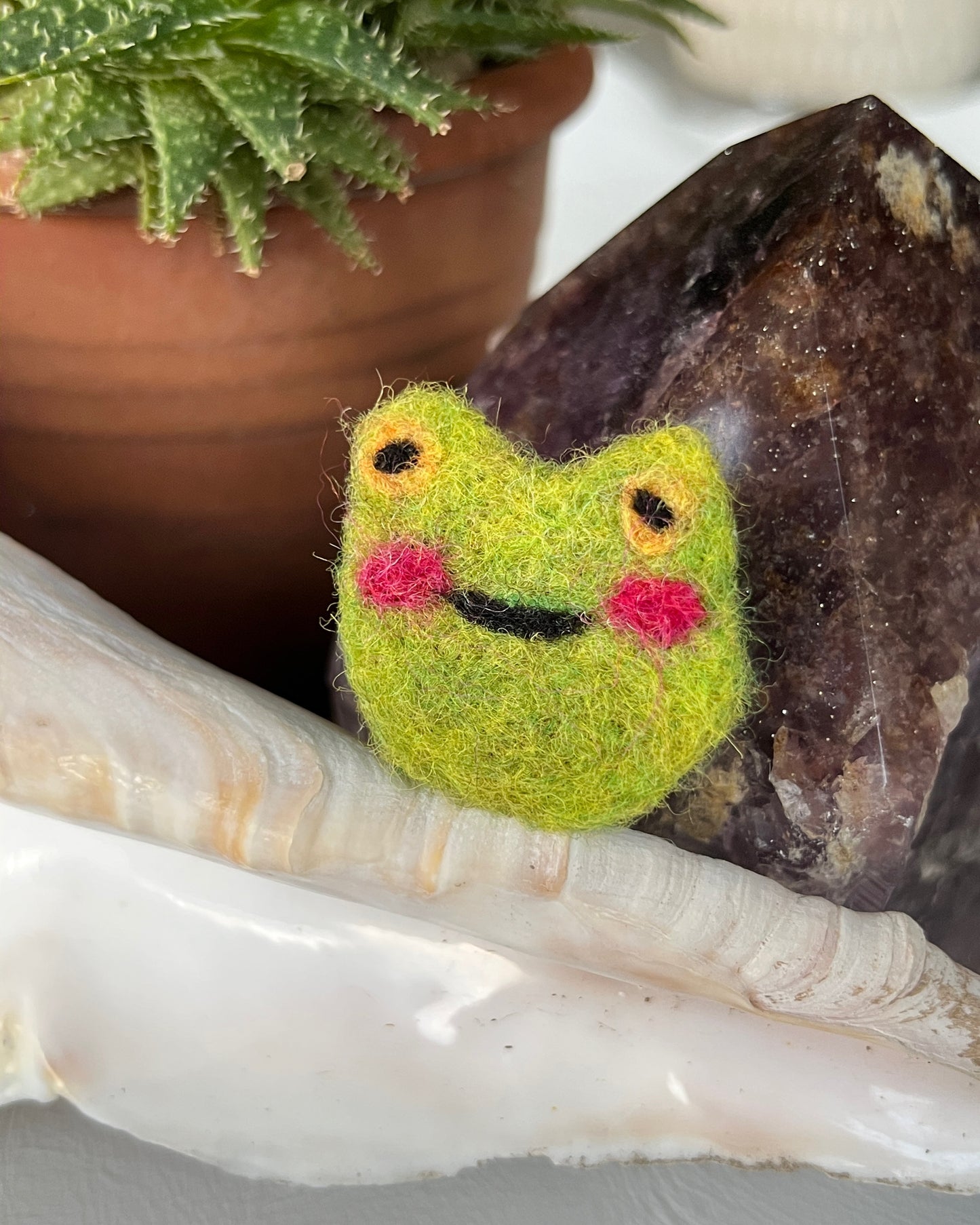 Felted Frog Pin